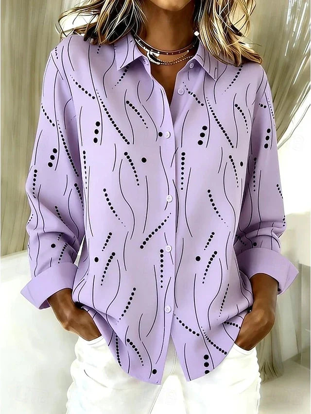 Verónica | Blusa de Botones con Estampado Abstracto