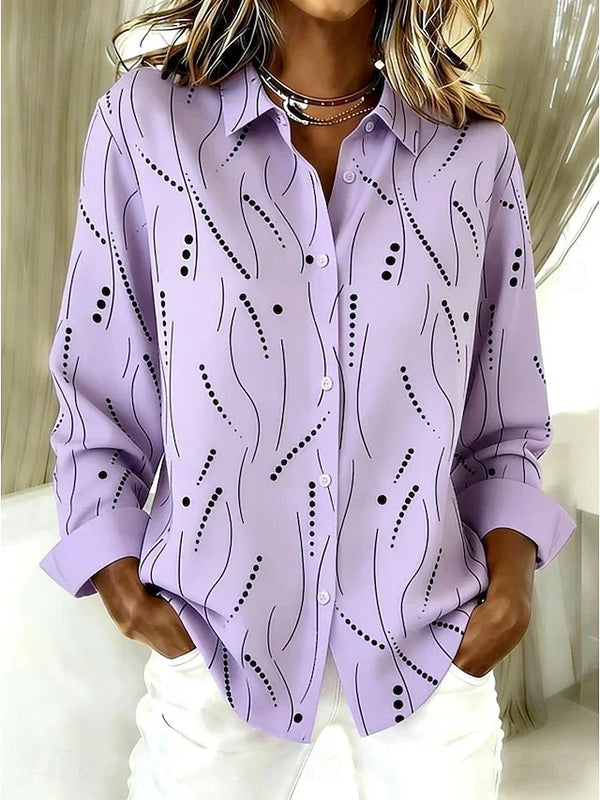 Verónica | Blusa de Botones con Estampado Abstracto