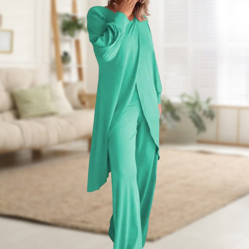 Itzel | Conjunto Dos Piezas Blusa y Pantalón Ancho