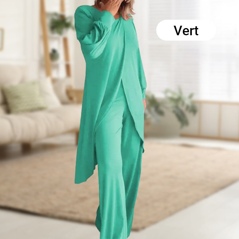 Itzel | Conjunto Dos Piezas Blusa y Pantalón Ancho