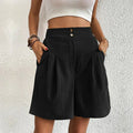 Itzel | Short de Talle Alto Pierna Ancha Plisado