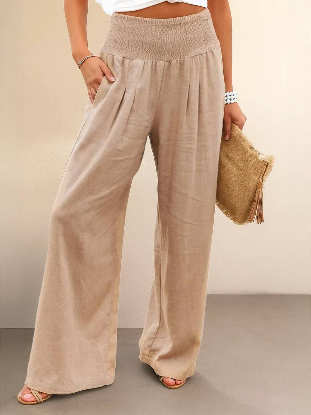 Lucía | Pantalón Palazzo Cintura Fruncida