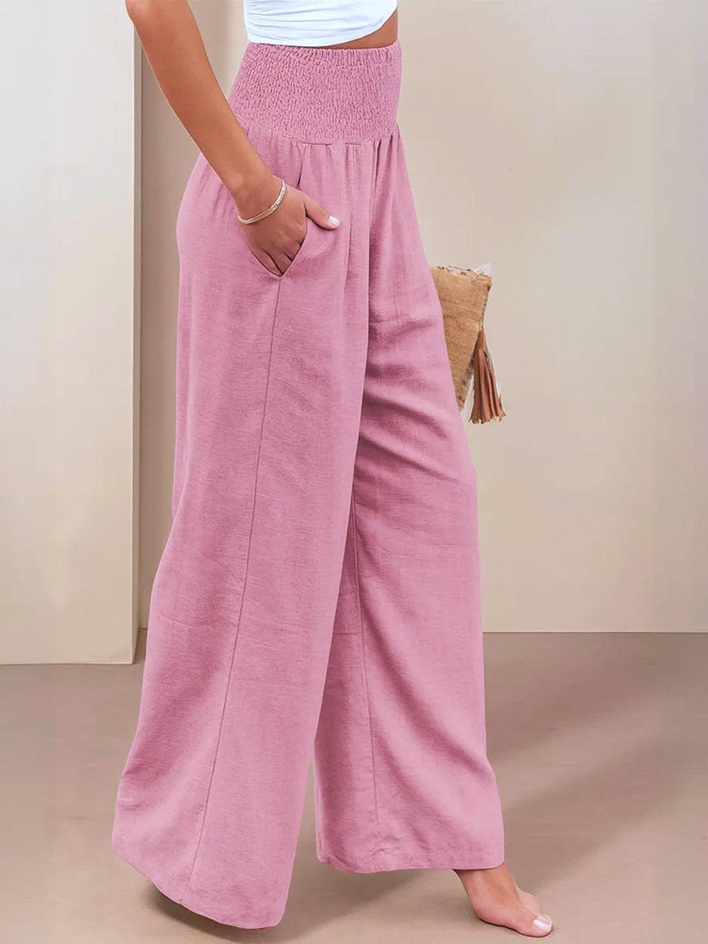 Lucía | Pantalón Palazzo Cintura Fruncida