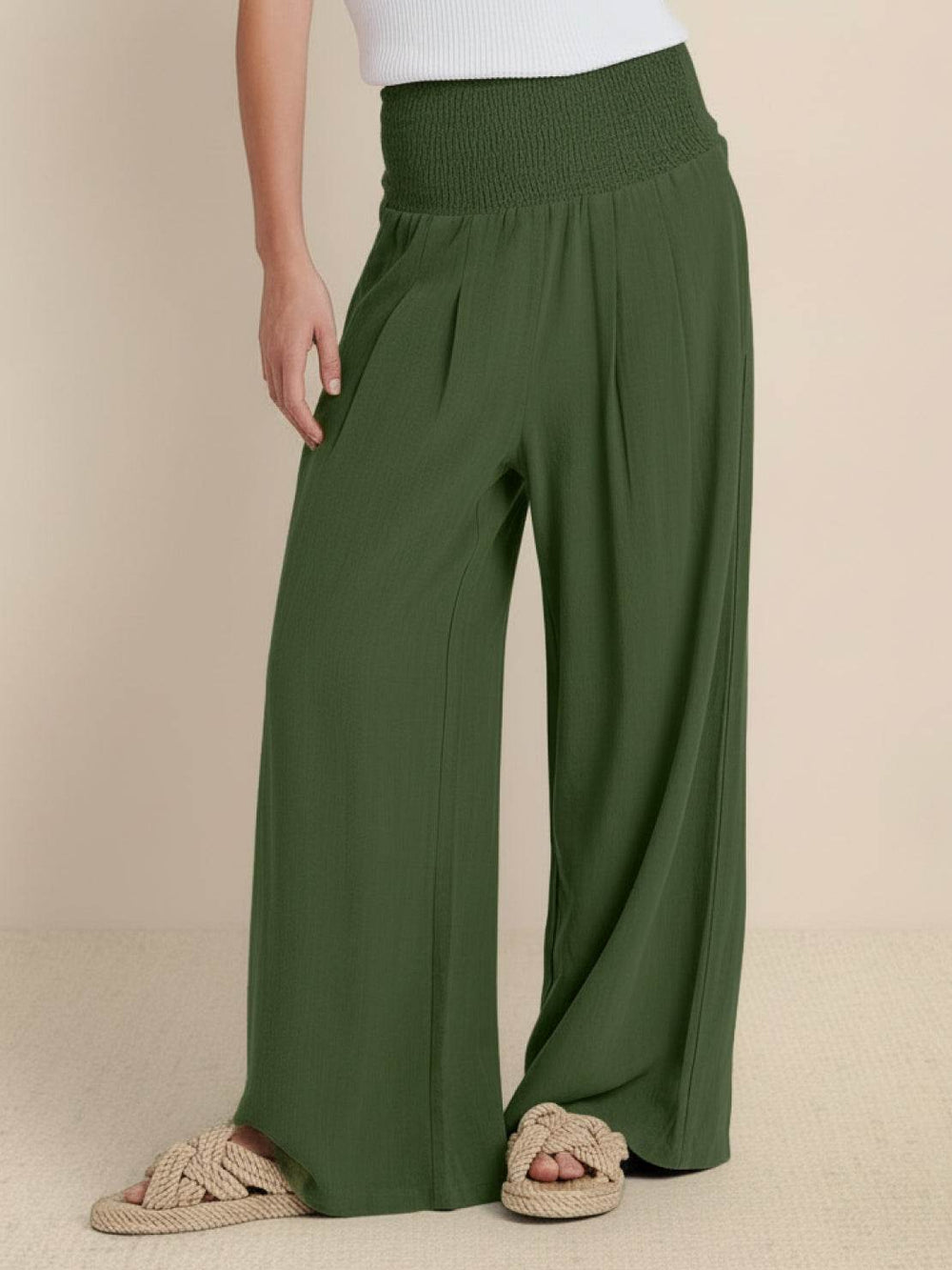 Lucía | Pantalón Palazzo Cintura Fruncida
