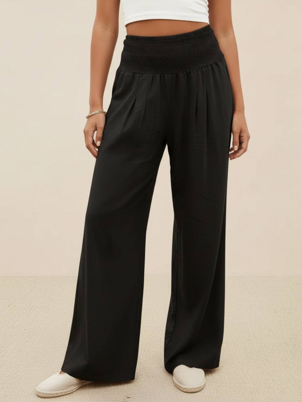 Lucía | Pantalón Palazzo Cintura Fruncida