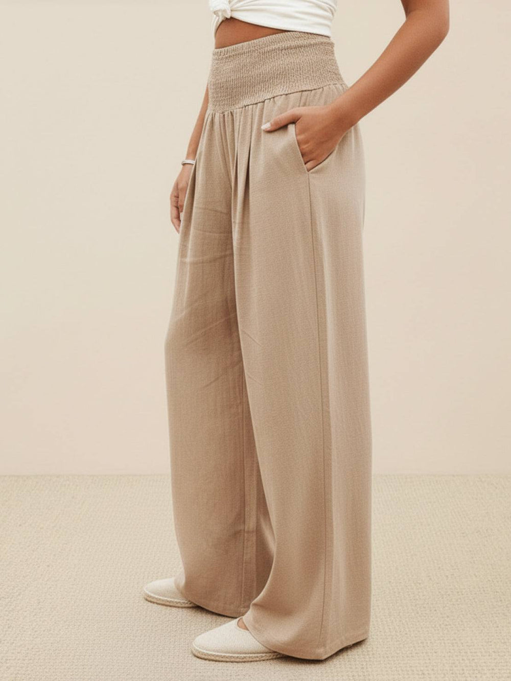 Lucía | Pantalón Palazzo Cintura Fruncida