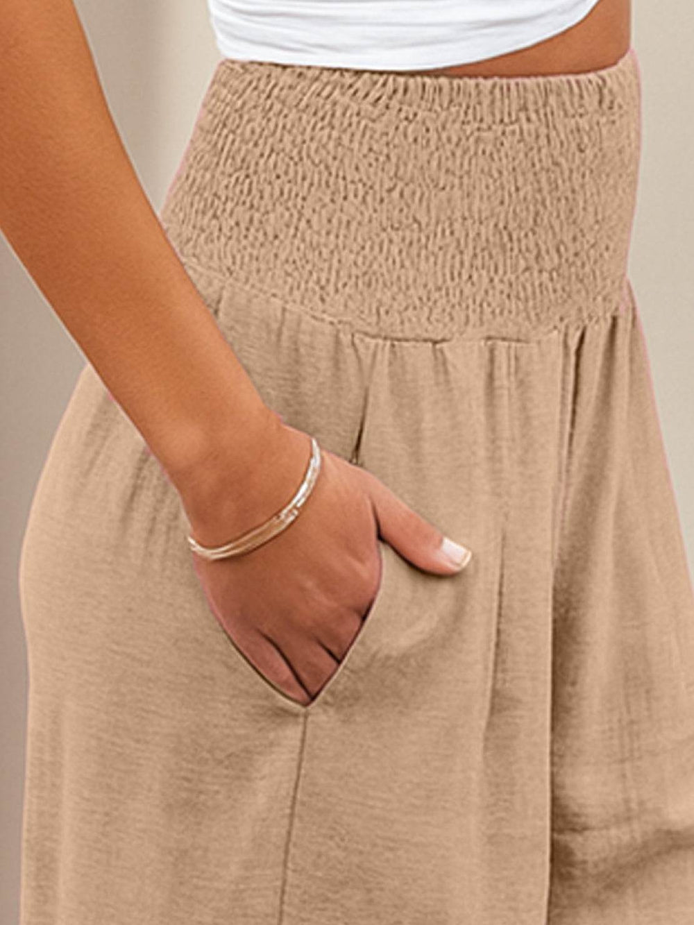Lucía | Pantalón Palazzo Cintura Fruncida