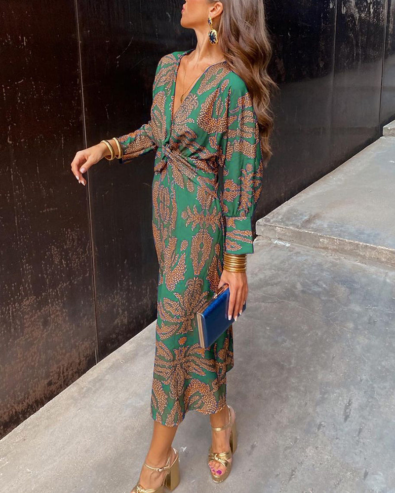 Lucía | Vestido Maxi Línea A con Cuello en V