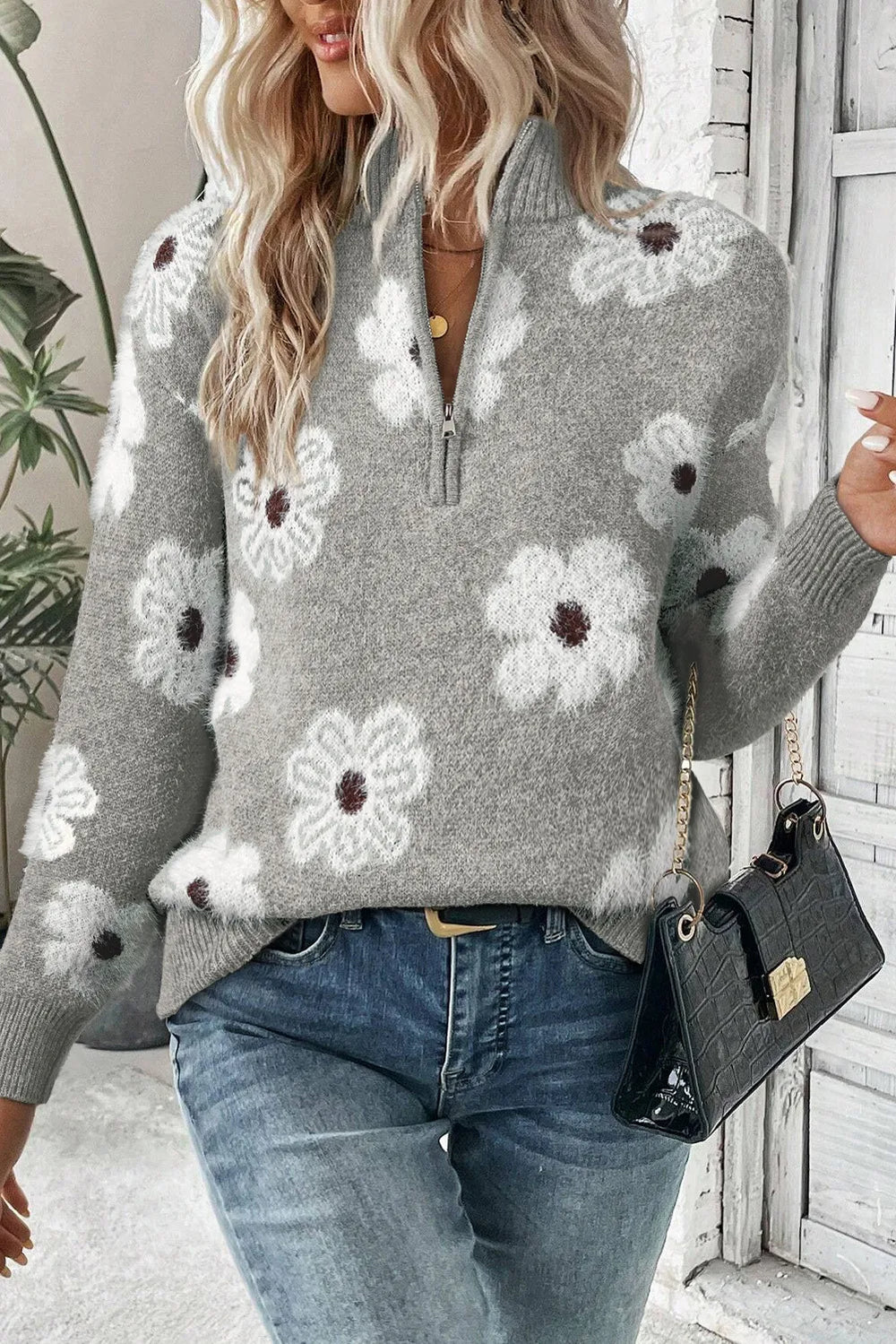 Mariana | Cárdigan Tejido con Estampado Floral