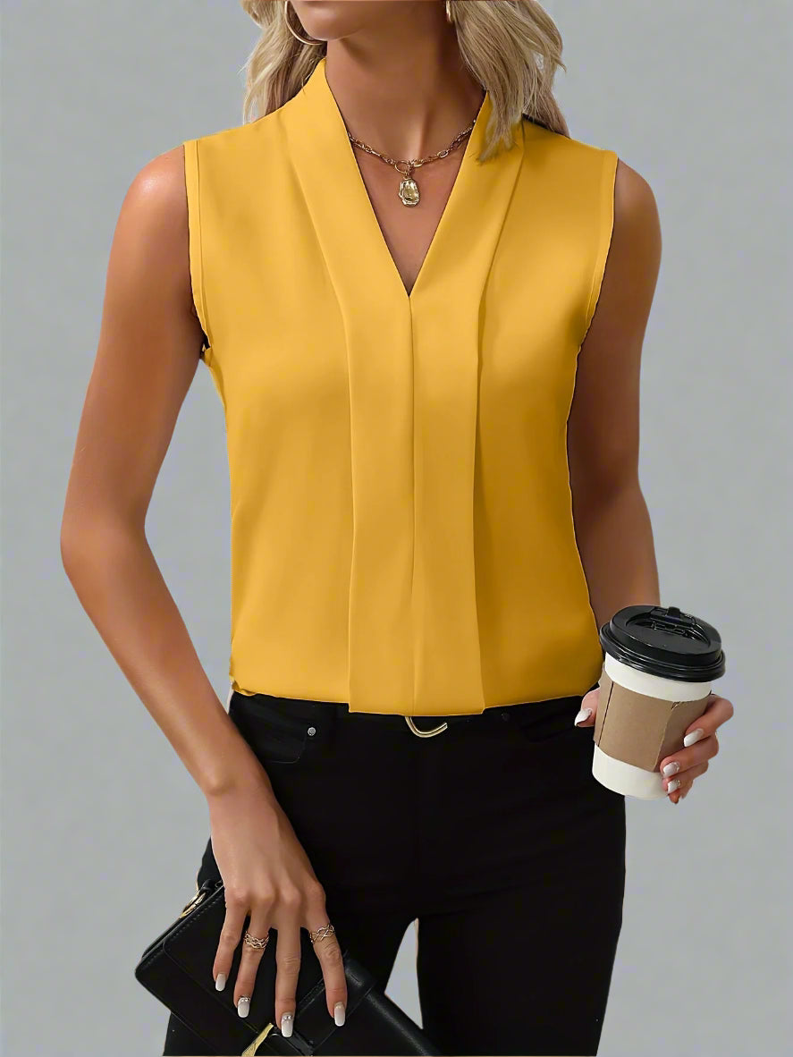 Marisol | Blusa sin Mangas con Cuello en V