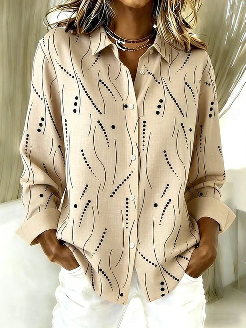 Valentina | Blusa Holgada con Estampado Artístico de Trazos