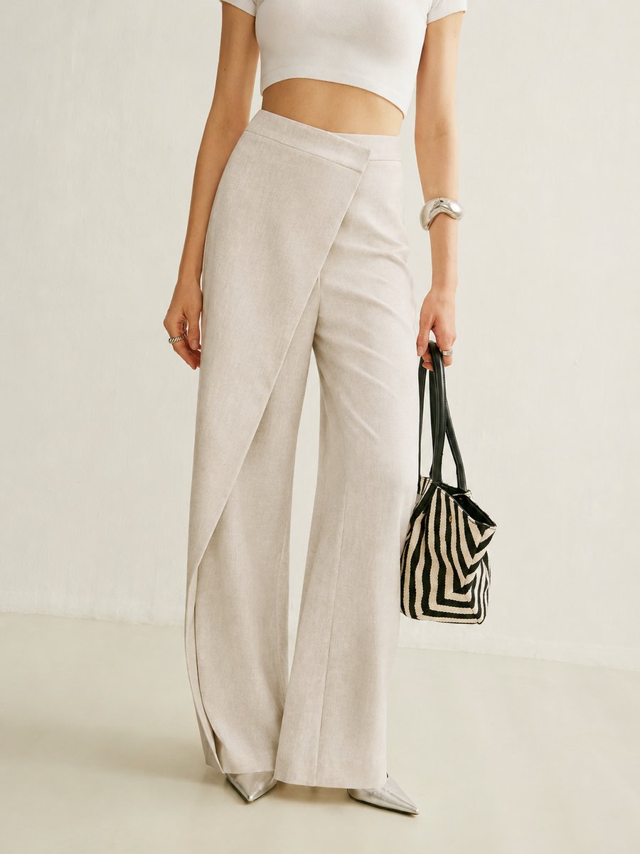 Paloma | Pantalón Palazzo Tiro Alto Asimétrico