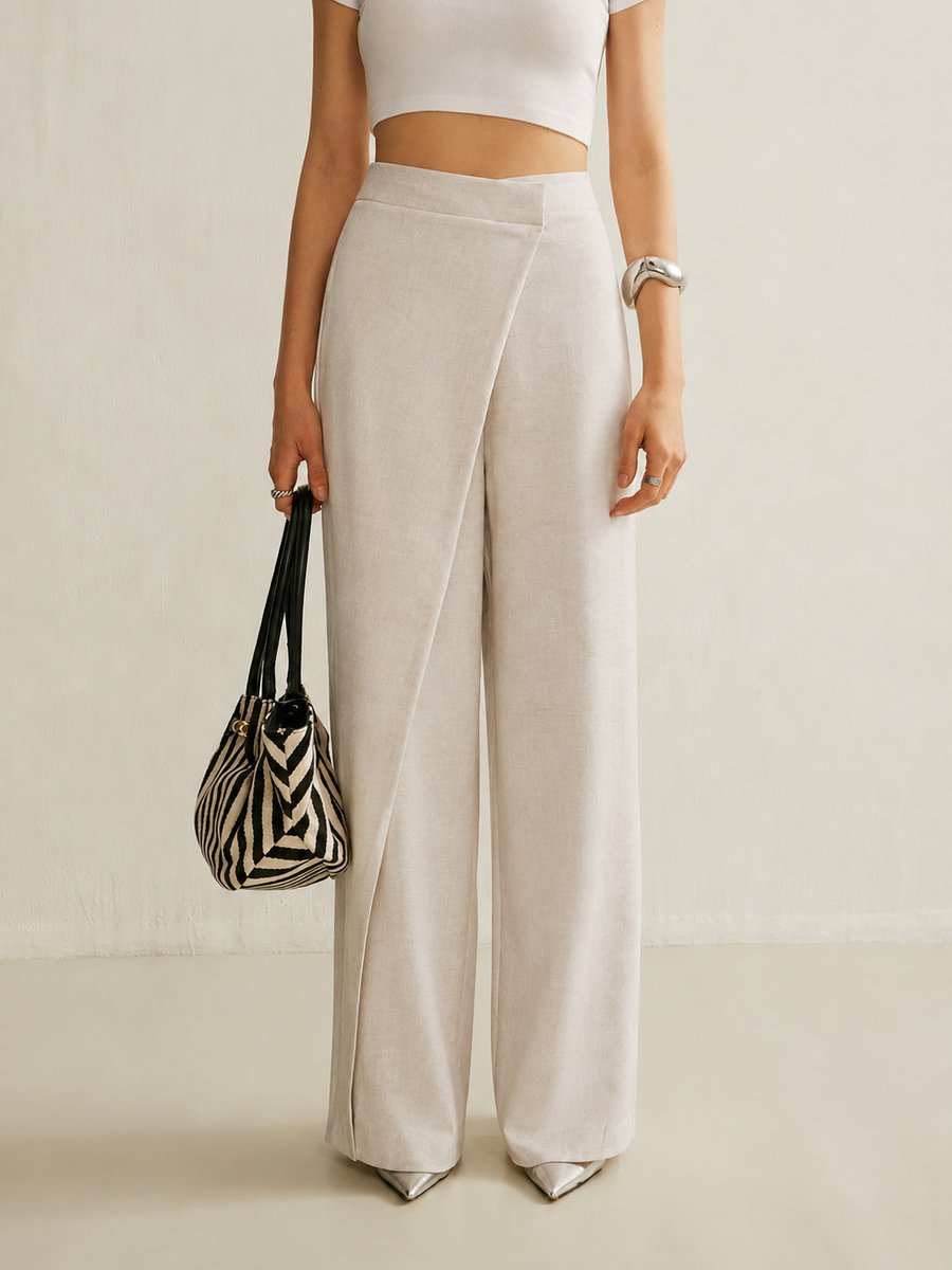 Paloma | Pantalón Palazzo Tiro Alto Asimétrico