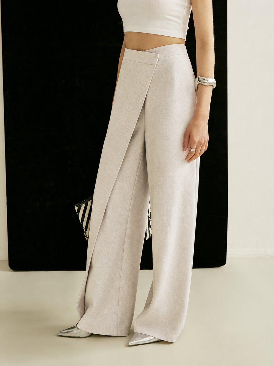 Paloma | Pantalón Palazzo Tiro Alto Asimétrico