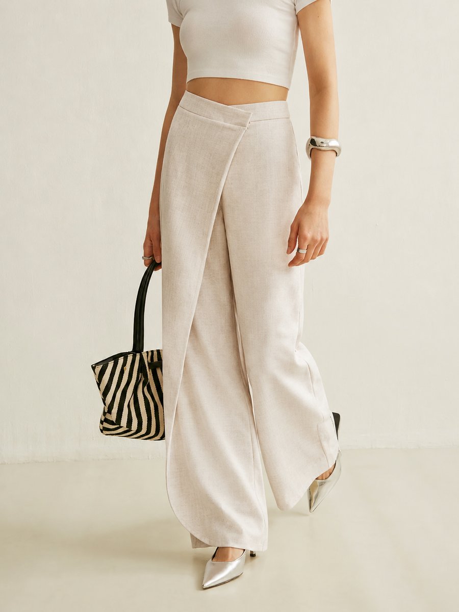 Paloma | Pantalón Palazzo Tiro Alto Asimétrico