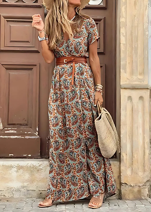 Paloma | Vestido Largo Boho con Cinturón a Juego
