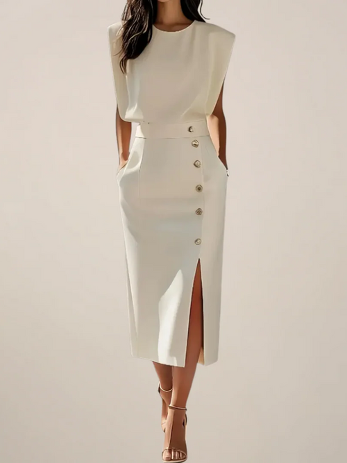 Paloma | Vestido Midi con Abertura Lateral