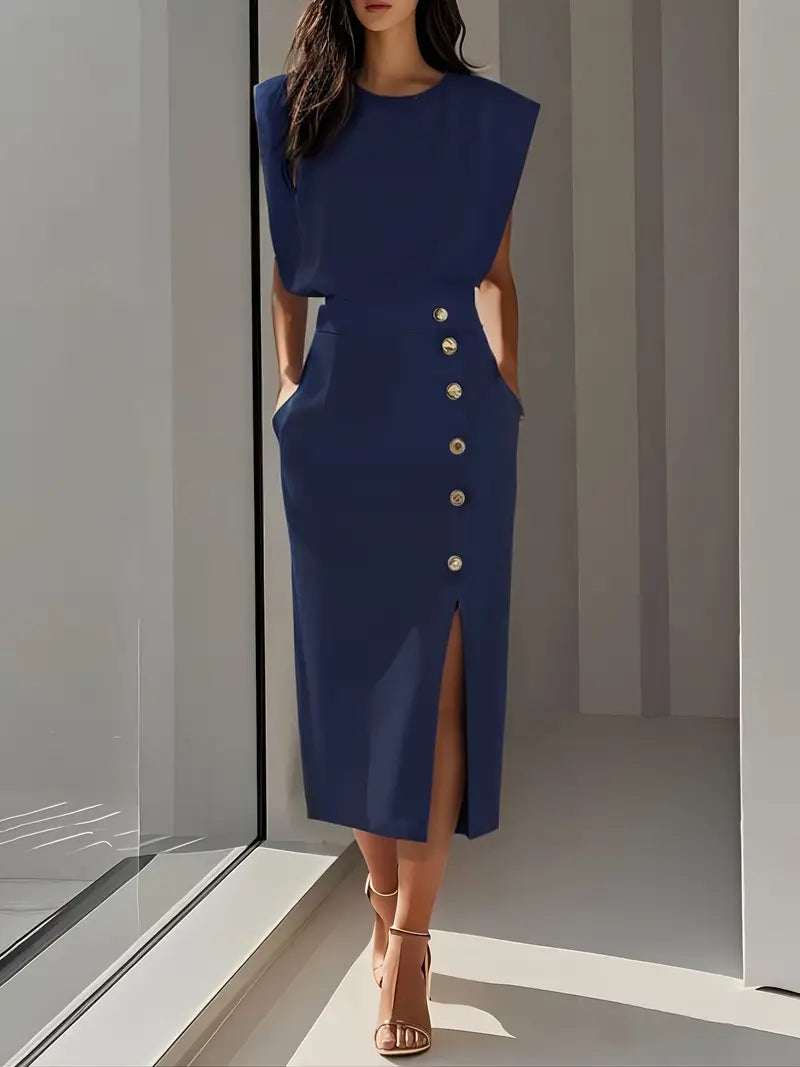 Paloma | Vestido Midi con Abertura Lateral