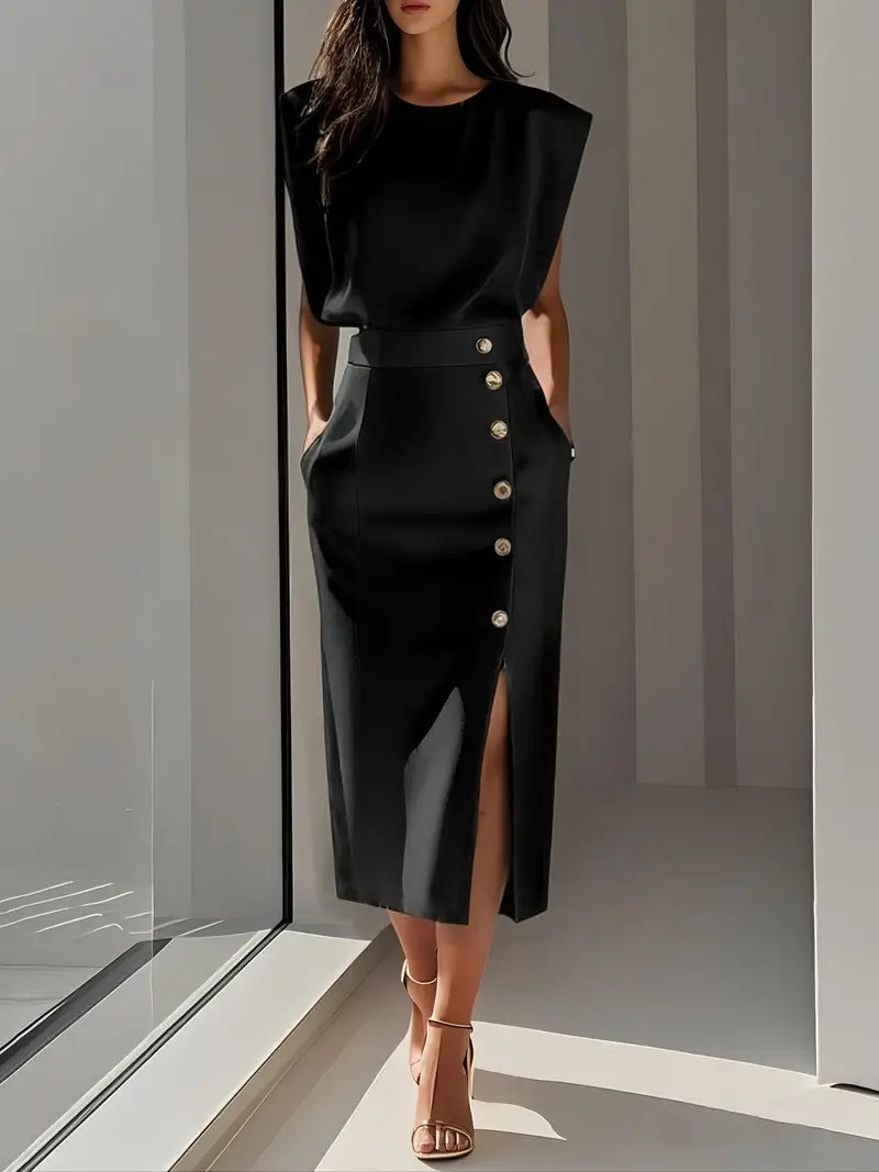 Paloma | Vestido Midi con Abertura Lateral