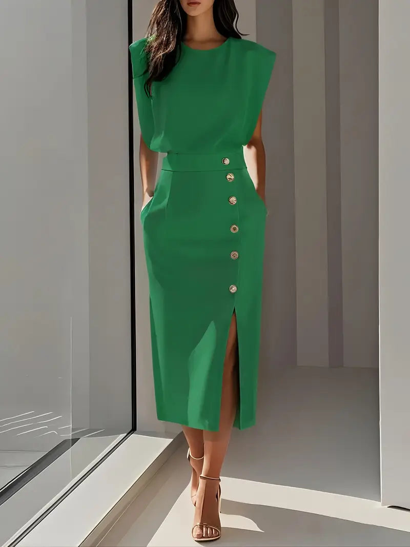 Paloma | Vestido Midi con Abertura Lateral