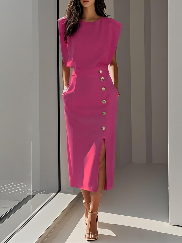 Paloma | Vestido Midi con Abertura Lateral