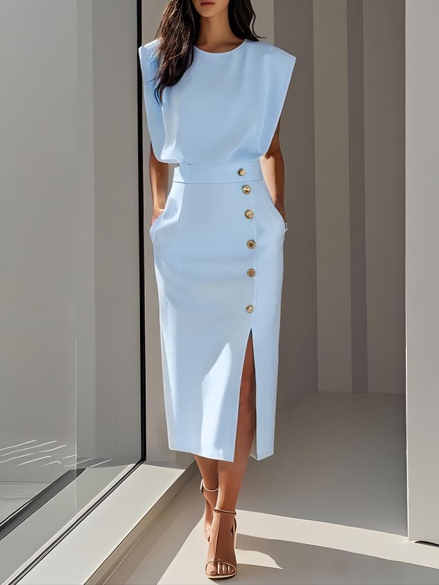 Paloma | Vestido Midi con Abertura Lateral