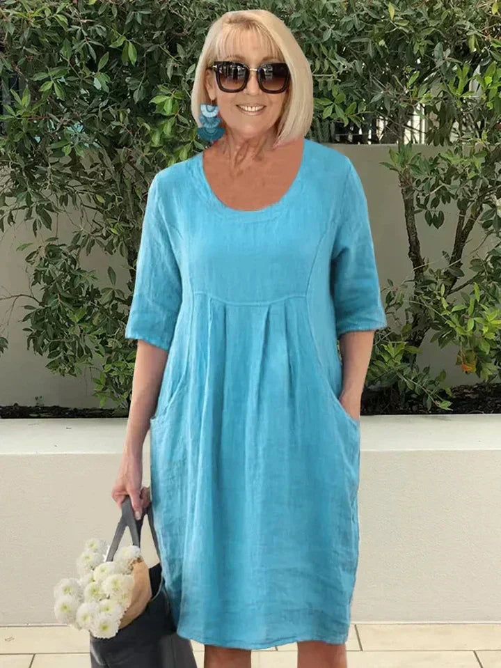 Paloma | Vestido Midi Holgado con Bolsillos