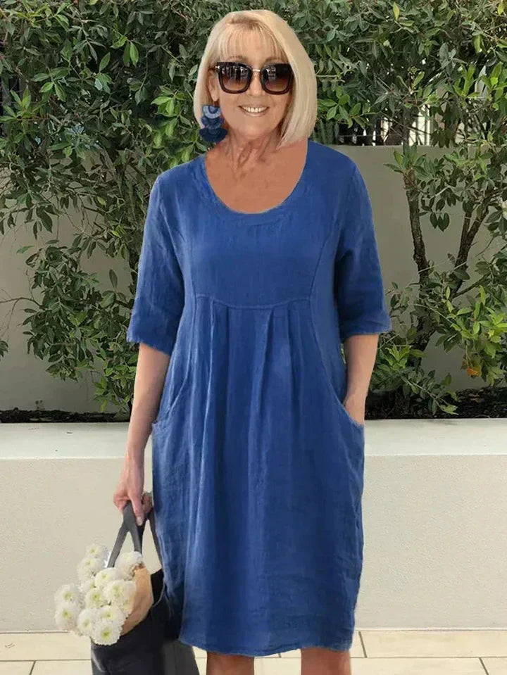 Paloma | Vestido Midi Holgado con Bolsillos