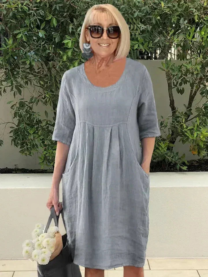 Paloma | Vestido Midi Holgado con Bolsillos
