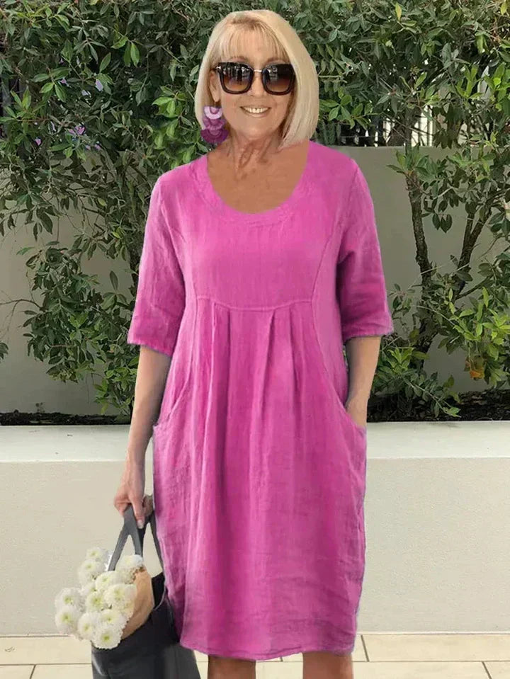 Paloma | Vestido Midi Holgado con Bolsillos