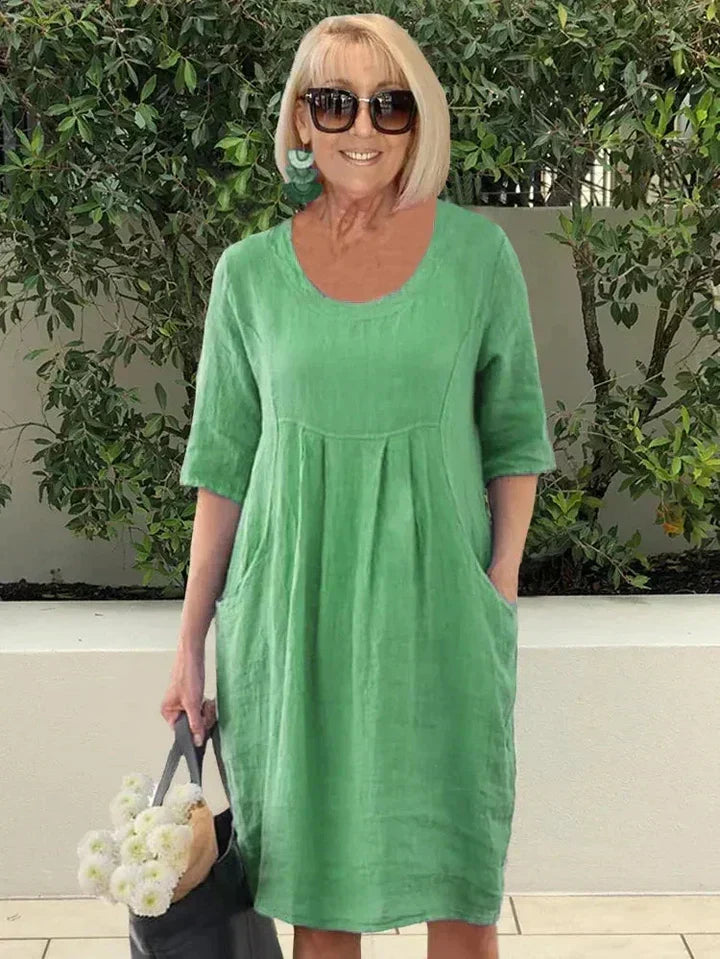Paloma | Vestido Midi Holgado con Bolsillos