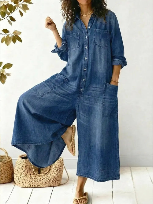 Renata | Jumpsuit de Mezclilla con Pierna Ancha