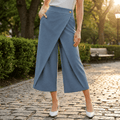 Renata | Pantalón de Pierna Ancha con Frente Cruzado