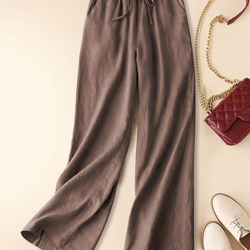 Renata | Pantalón Pierna Ancha con Cordón Ajustable