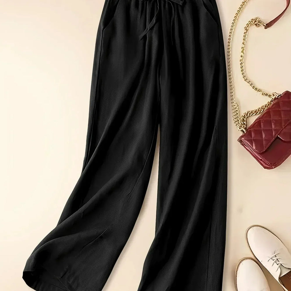 Renata | Pantalón Pierna Ancha con Cordón Ajustable