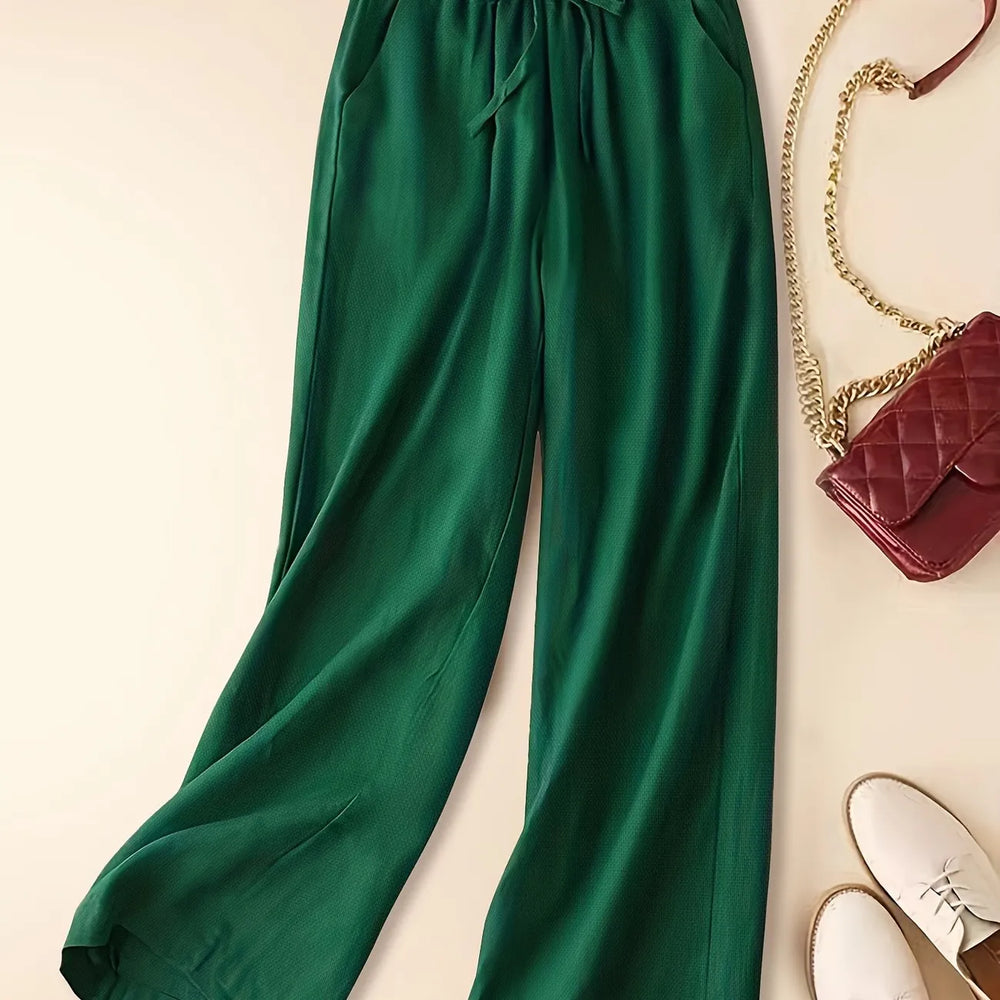Renata | Pantalón Pierna Ancha con Cordón Ajustable