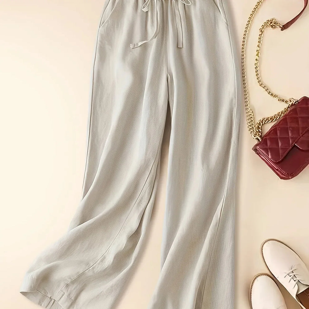 Renata | Pantalón Pierna Ancha con Cordón Ajustable