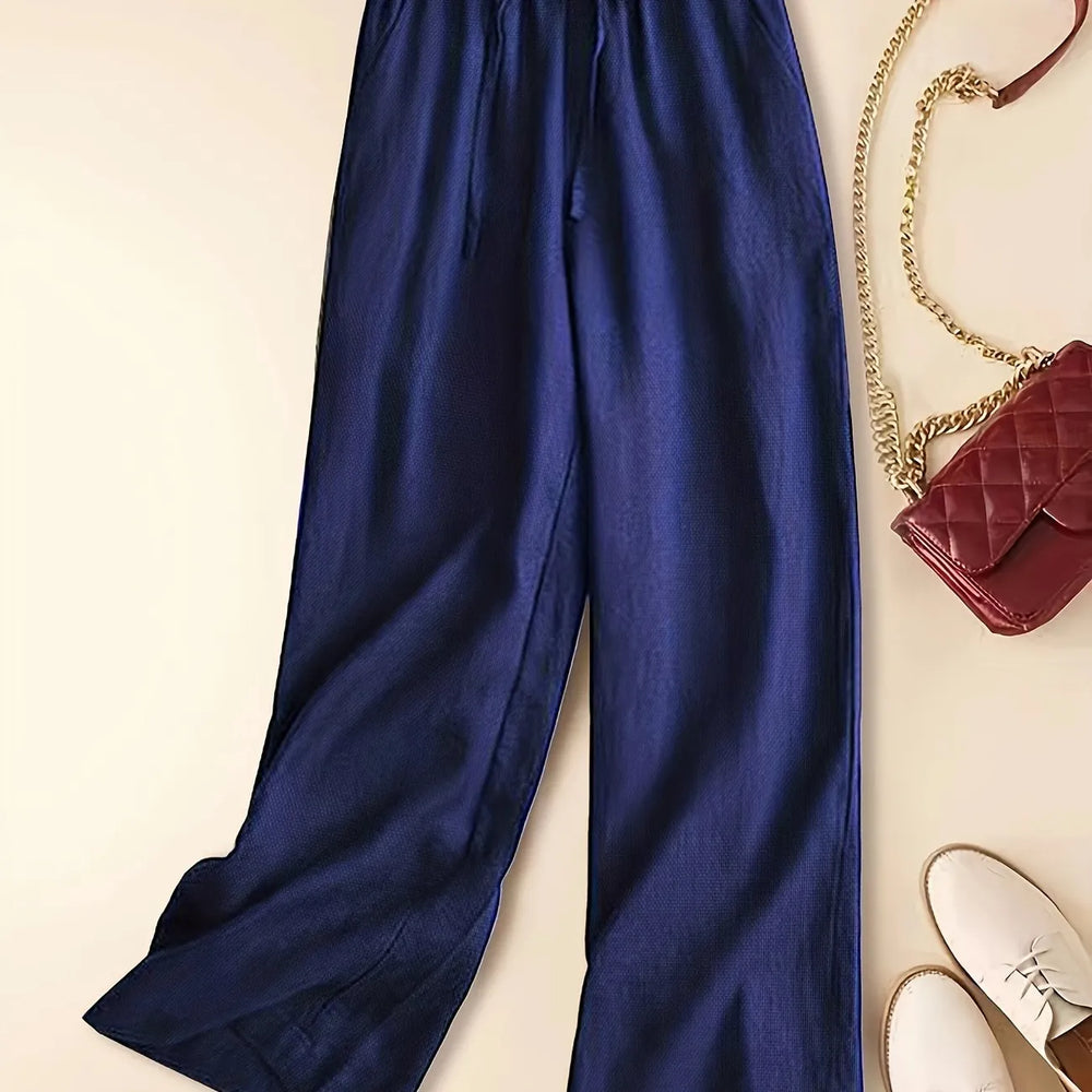 Renata | Pantalón Pierna Ancha con Cordón Ajustable