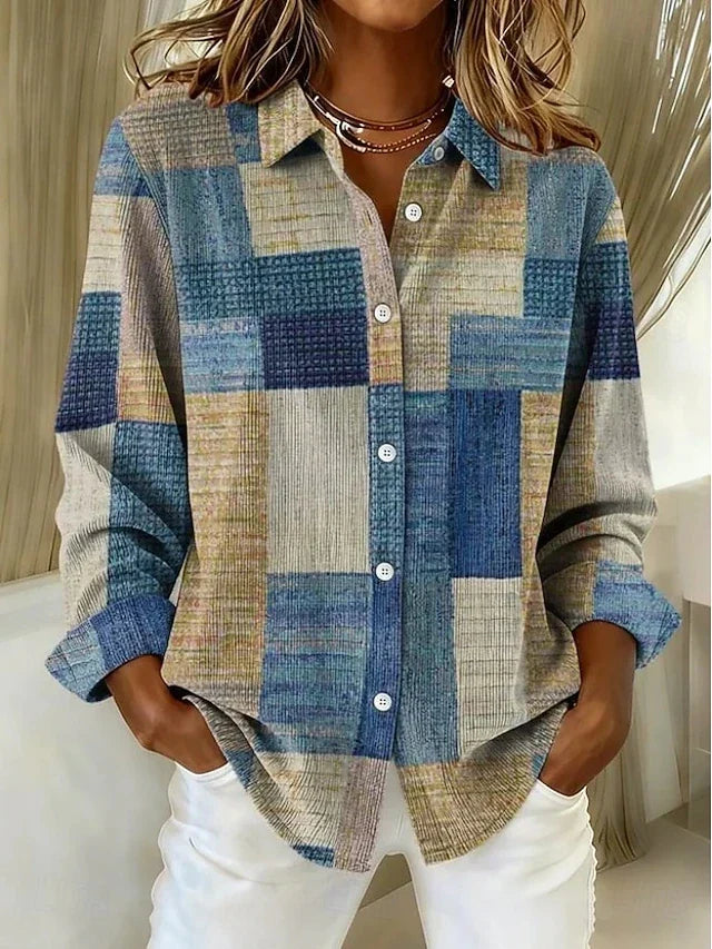 Teresa | Blusa de Botones con Estampado de Parches