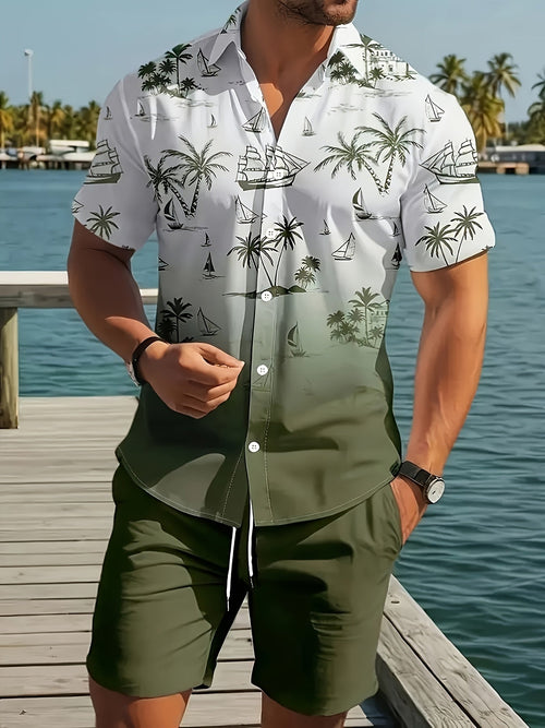 Tomás | Conjunto de Camisa y Short con Estampado Costero