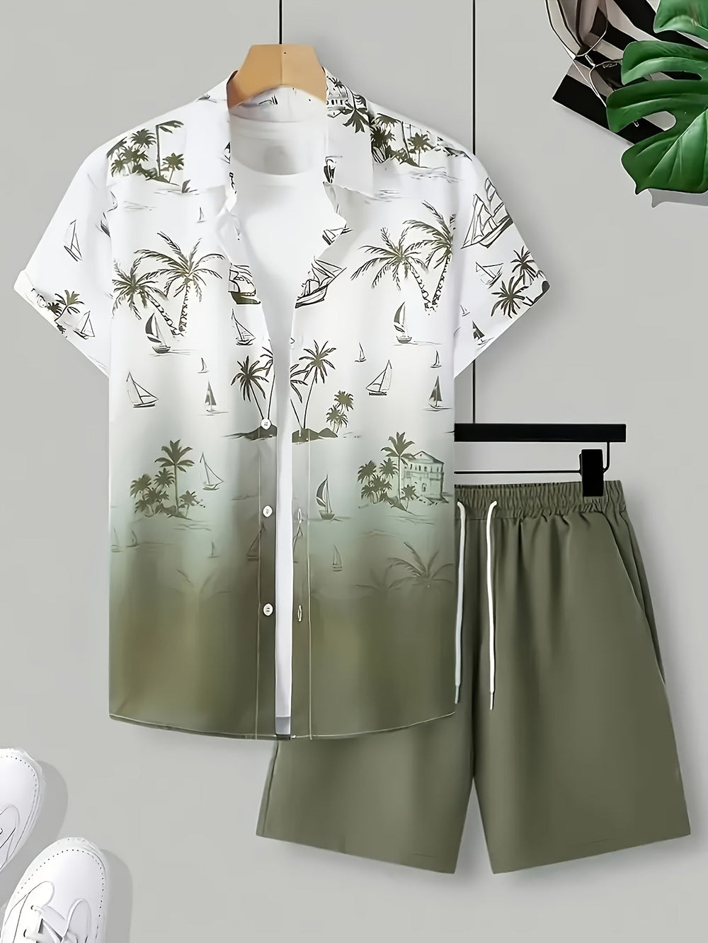 Tomás | Conjunto de Camisa y Short con Estampado Costero
