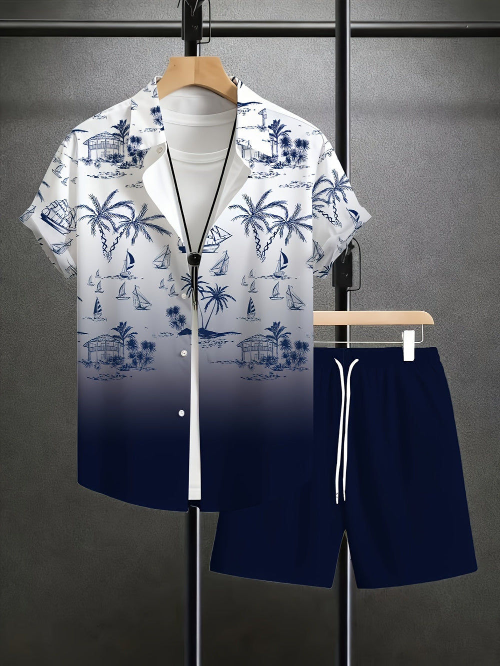 Tomás | Conjunto de Camisa y Short con Estampado Costero