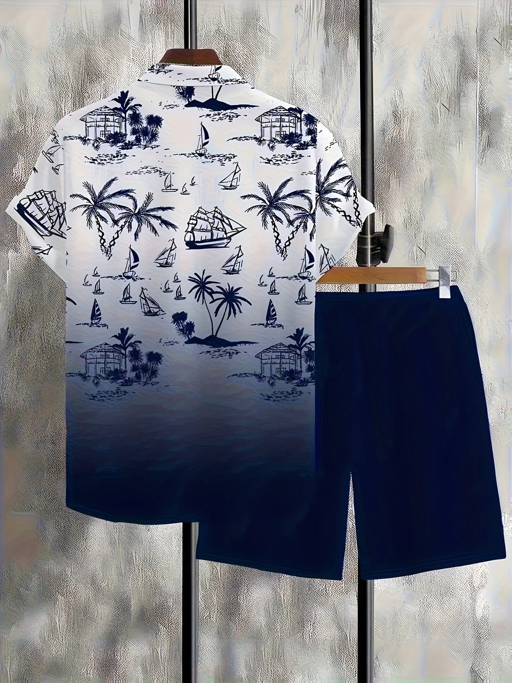 Tomás | Conjunto de Camisa y Short con Estampado Costero
