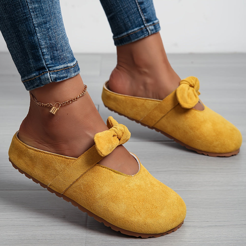 Valentina | Mules sin Talón con Moño Suave