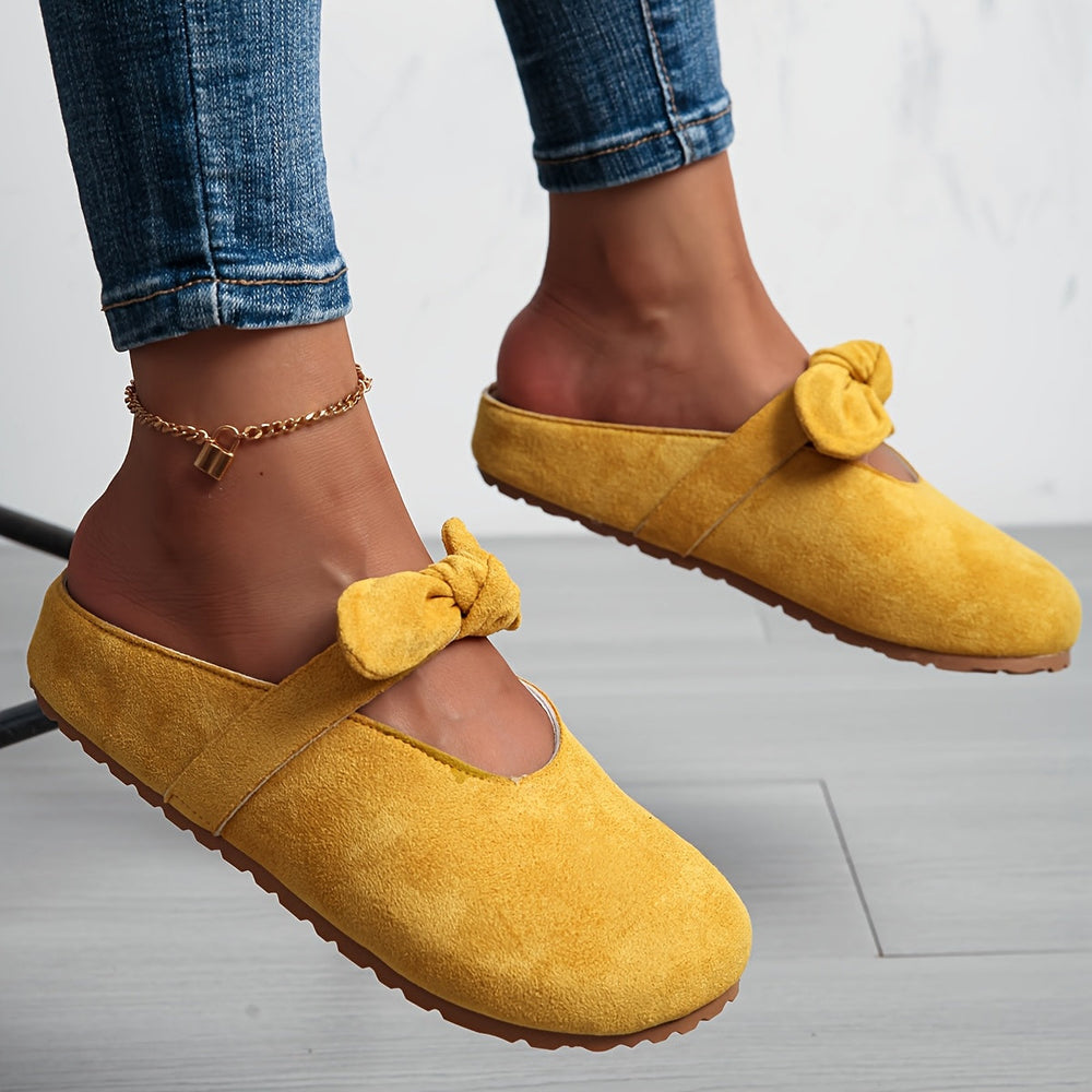 Valentina | Mules sin Talón con Moño Suave