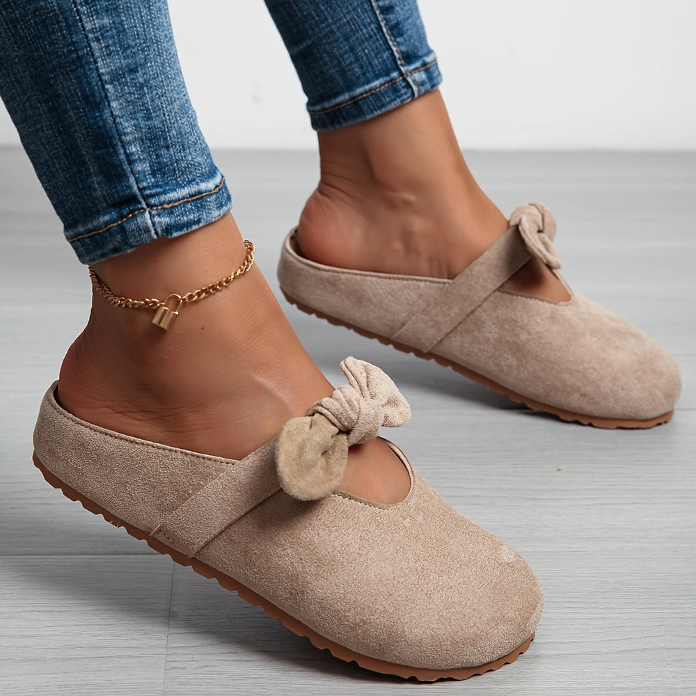 Valentina | Mules sin Talón con Moño Suave