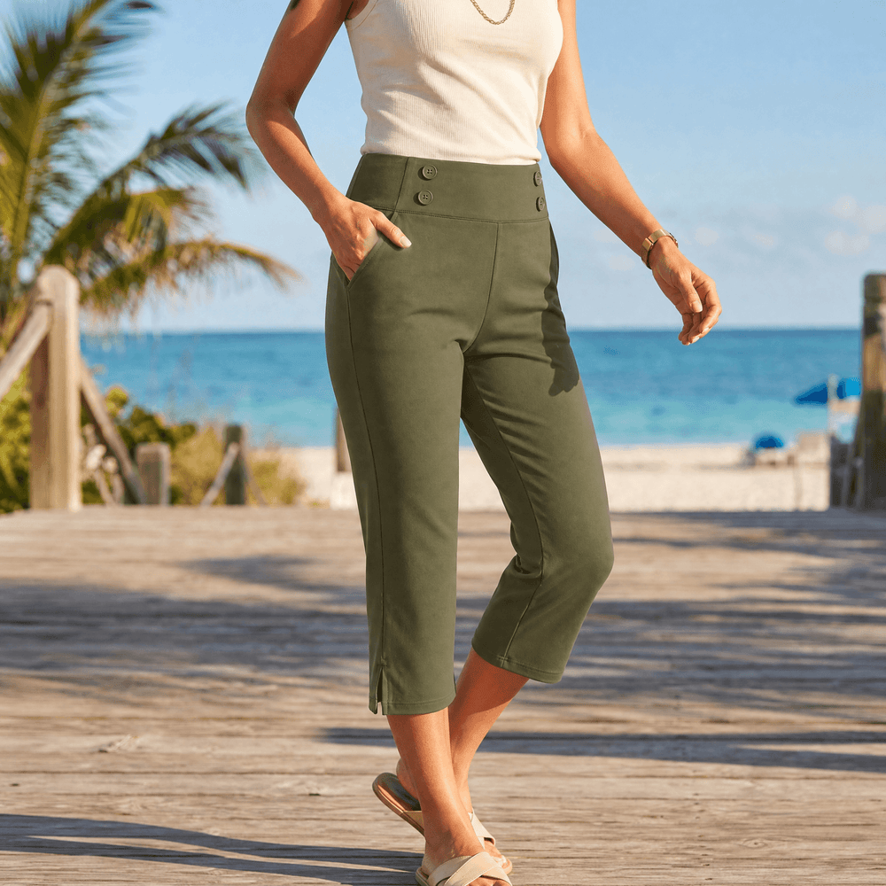 Valentina | Pantalón Capri de Tiro Alto
